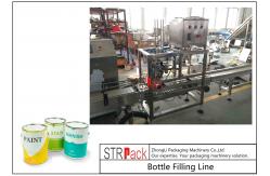 China Industrial Automatic Liquid Filling Line With Piston Filling Machine And Automatic Bottle Labeler supplier