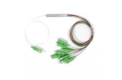 China Fiber Optic 1X8 Mini PLC splitter SC APC Connector 0.9mm, 1M supplier