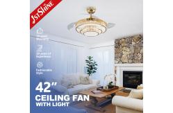 China 220V Crystal Retractable Ceiling Fan Light Dimmable Fandelier 6 Speed supplier