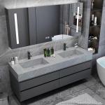 OEM/ODM Wall Mount Floating Bathroom Vanity Sink Slate Top Solid Wood for sale