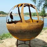 3mm Thick Corten Steel Fire Bowl Outdoor Wood Burning for sale