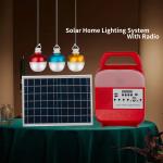 940540900 9W 3PCS Bulbs Solar Home Lighting System With FM Radio