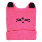 Boys Girls Cat Ear Lovely Baby Hats , Woolen Yarn Knit Keep Warm Hats Soft Material for sale