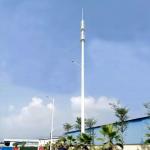 High Mast Galvanized Steel Tubular Pole 35m Self Supporting for sale