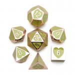 Green Peach Heart Metal Multi -Flag RPG Dice Set Dnd Coc  Luxury style