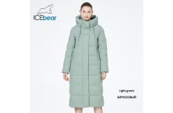 China 115cm Cotton White Jacket Long Down Cotton Coats For Ladies With Hood supplier