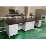 White Wood Lab Workbench Furniture With Steel Frame For High School / Hospital for sale