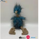 OEM Factory Wholesale Custom Blue Peacock Fluff Ostrich Plush Toys Gift Stuffed Animal for sale