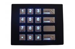 China Dot Matrix IP67 Dynamic Vandal Proof Backlit Keypad For Bank Kiosk supplier