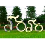 Life Size Sport Sculpture Stainless Steel Cycling Sculpture Modern Style for sale