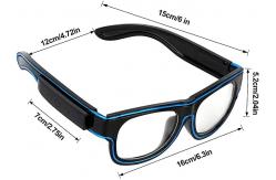 China 16x15cm LED Light Up Glasses Wireless With USB Rechargable Battery 140mAh supplier