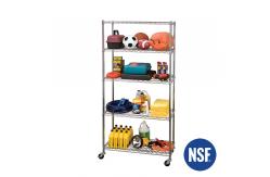 China Zinc Coated Industrial Wire Shelving With 5 Casters For Cleanroom Equipment supplier