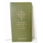 Green PU Cover Custom Printed Notebooks , Flat Custom Blank Journals for sale