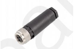 China Plastic Assembled M8 Straight Female Plug with Screw Terminal IP67 3/4pin supplier