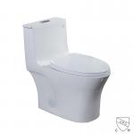 American Standard 1 Piece Skirted Toilet With Top Flush Button 12 Rough In for sale