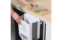 China Customized Collapsible Hanging Trash Can White Folding Kitchen Trash Can supplier