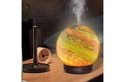 China HOMEFISH 3D Glass Design Essential Oil Diffusers Planet Humidifier 120ml supplier