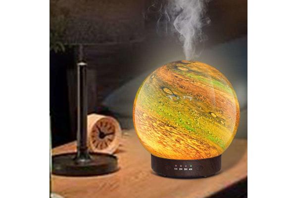 HOMEFISH 3D Glass Design Essential Oil Diffusers Planet Humidifier 120ml