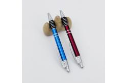 China Classical Aluminum Anti Slip Pressing Ballpoint Pen With Printing logos supplier