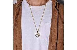China Custom Photo Necklace Gold Silver Sublimation Dice Pendant Necklace supplier