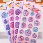 Custom Brand LOGO Transparent Sealing Wax Stickers 3D Foil Stamping For Packing Decorate for sale