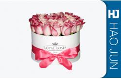 China Hot Sell Paper Large Round Cardboard Flower Boxes Romantic Round Box With Ribbon supplier