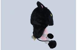 China Soft Plush Cat Hat , 100% Polyester Material Washable Baby Black Cat Hat supplier