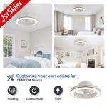 Low Profile Bedroom Dimmable LED Ceiling Fan With Remote 6 Speed Choice