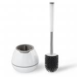 Toilet Brush And Holder Set Silicone Bristles With Tweezers Pink for sale