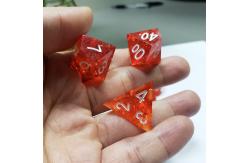 China Pixel Pomegranate Red Crystal Resin Boarding Dice Set  dnd dice supplier