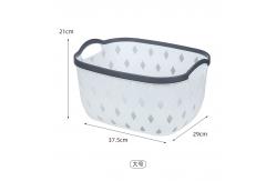 China White Rectangular Plastic Shelf Organizer Basket With Handles supplier