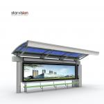 Starvision Stainless Steel LED Illuminated Smart Bus Shelter With Bench For Urban City for sale