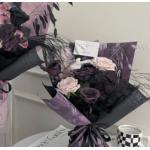 Plum Purple Sauce Marble Pattern Flower Packaging Paper for sale