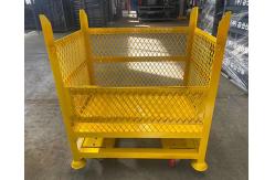 China 50mm X 50mm Mesh Distillation Tray Pallet Cage 1200mm High Movable With Wheels supplier