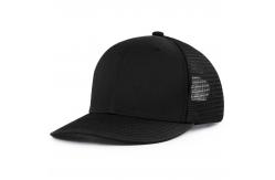 China Custom Pre Curved Mesh Hat Cotton Trucker Cap with Plastic Snapback supplier