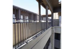 China Matte Black Aluminum Wrought Iron Balcony Railing Security Steel Balustrade supplier
