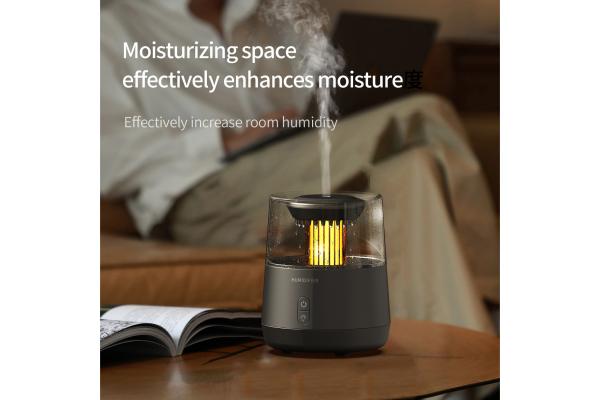 Fire Flame Simulation Raindrop Aromatherapy Humidifier In White Black 320ml 12W