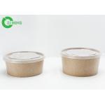 Food Grade Custom Logo Printed Brown Kraft Paper 42oz Noodles Bowls With PP Flat White Lid for sale