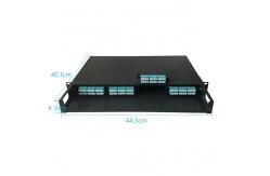 China 24 Cores OM3 OM4 40G  LC to MPO MTP Cassettes for 1U 19Inch MPOs Terminal supplier