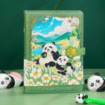 Kawaii Panda Notebook Gift Box Journal Set With Notebook Pen Handheld Fan Thermos