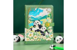 China Kawaii Panda Notebook Gift Box Journal Set With Notebook Pen Handheld Fan Thermos supplier