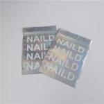 Customized Logo Zip Lock  Bags Flat Holographic Film Mini Mylar Three Side Seal for sale