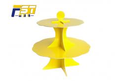 China Birthday Party 2 Tier Cardboard Cake Stand Eye Catching Environmental Friendly supplier
