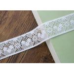 Water Soluble Poly Milk Embroidered Floral Lace Ribbon Trim Customized for sale