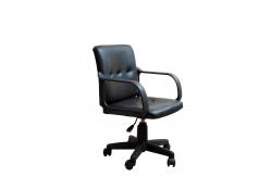 China Black Leather Home Office Computer Chair Mid Back With Nylon Armrest 8.6KG supplier