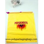 Yellow Waterproof Nylon Mesh Promotional Drawstring Bags / Personalized Drawstring Bags for sale