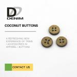 24L 4 Holes Coconut Buttons Natural Color With Custom Logo Design for sale