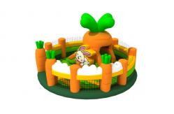 China Rabbit Themed 6x6x3.8m Inflatable Fun City blow up Playhouse Fireproof supplier
