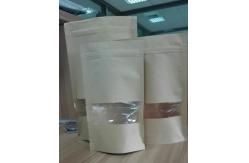 China Reclosable Stand Up No Print Customized Paper Bags With Top Zipper And Window supplier