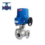 Water Steam And Oil Applicable Electric Three Way Ball Valve T Type And L Type for sale